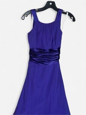 David's Bridal Purple Sleeveless Maxi Dress with Satin Waistband